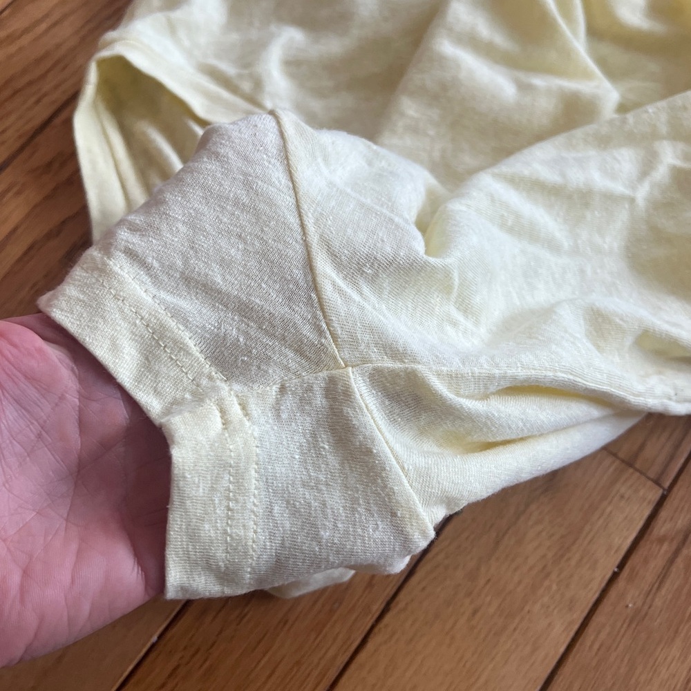 Hemp and Cotton Blend Butter Yellow T-Shirt - Picture 5 of 10